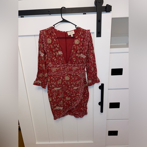 Revolve | X Revolve Victoria Mini Dress in Autumn Burgundy - Cleobella -Size XS - Picture 3 of 5